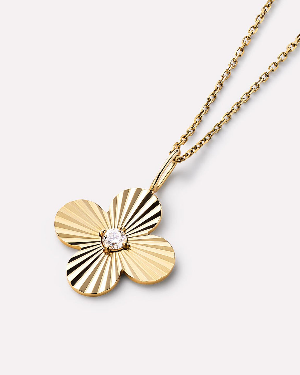 Solid Yellow Gold - Diamond Flower Charm