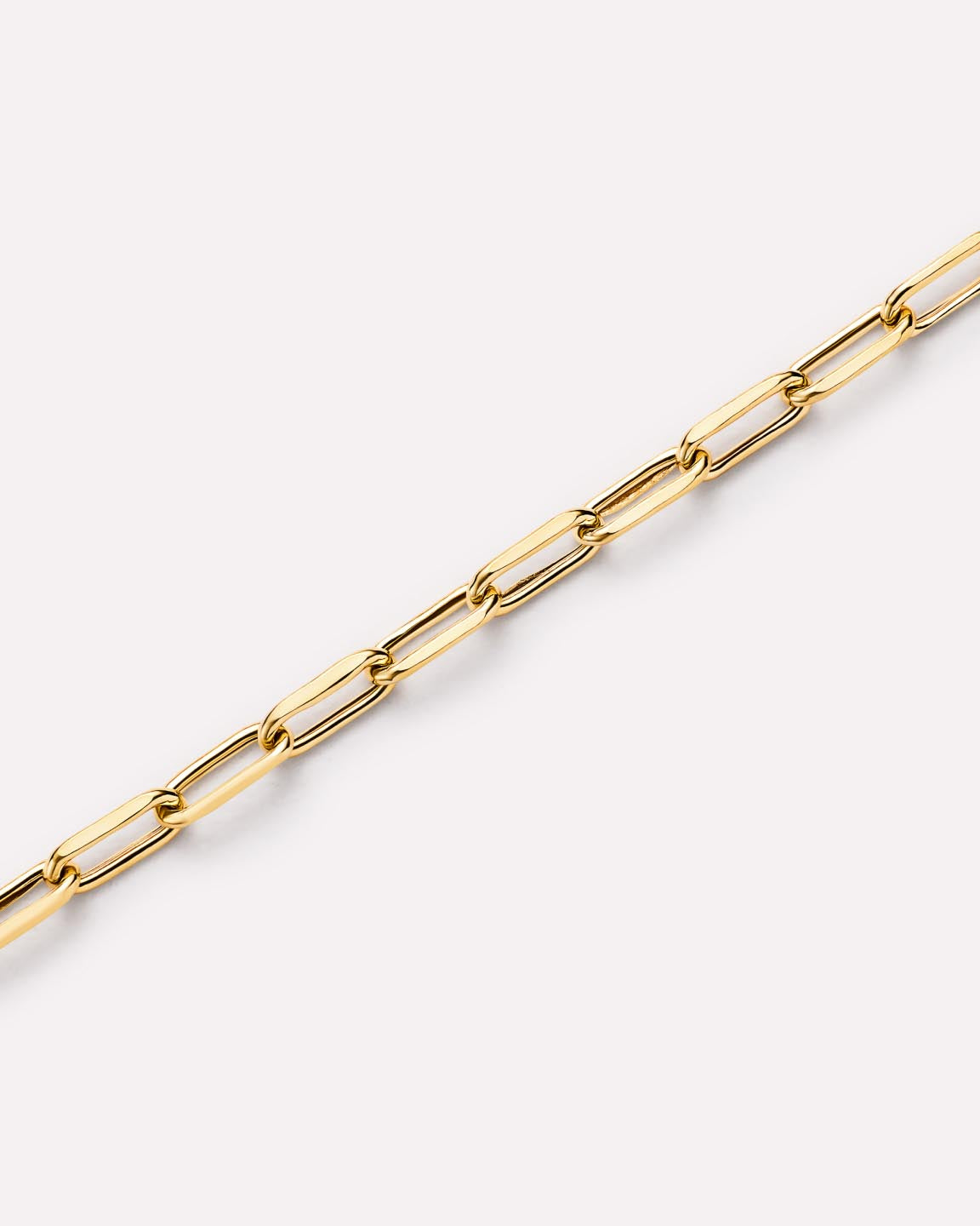 Solid Yellow Gold - Medium Paperclip Bracelet