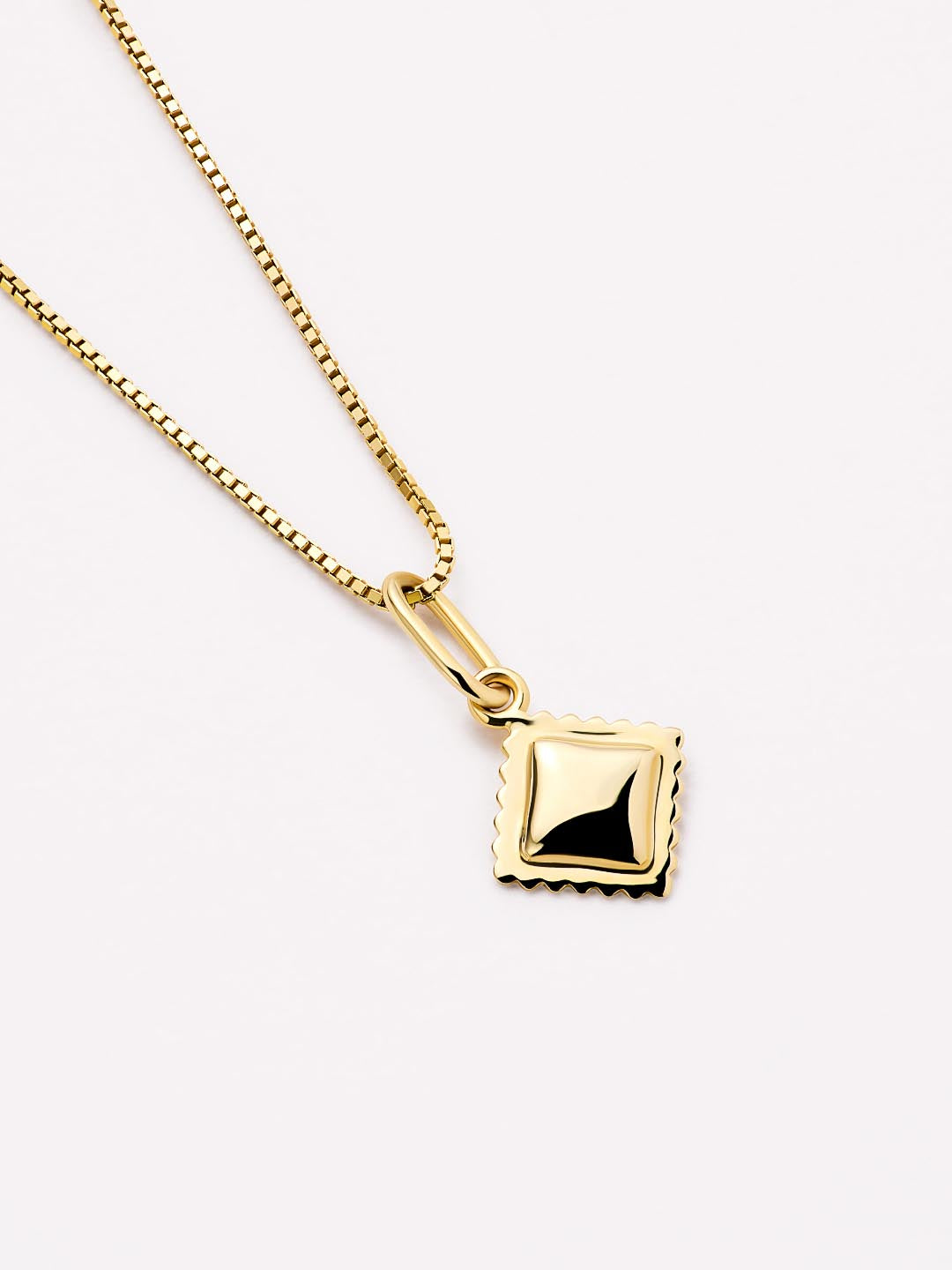 Solid Yellow Gold - Mini Ravioli Charm