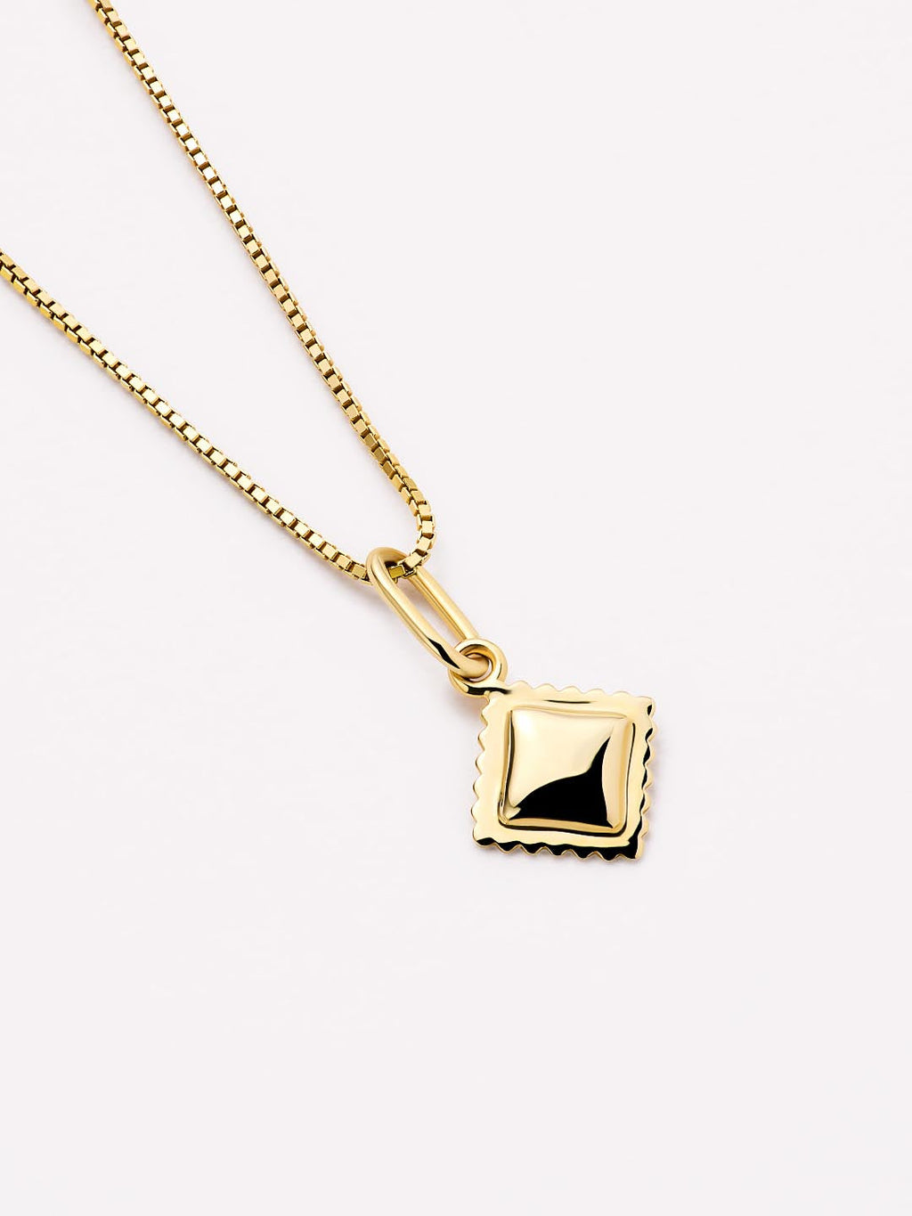 Solid Yellow Gold - Mini Ravioli Charm