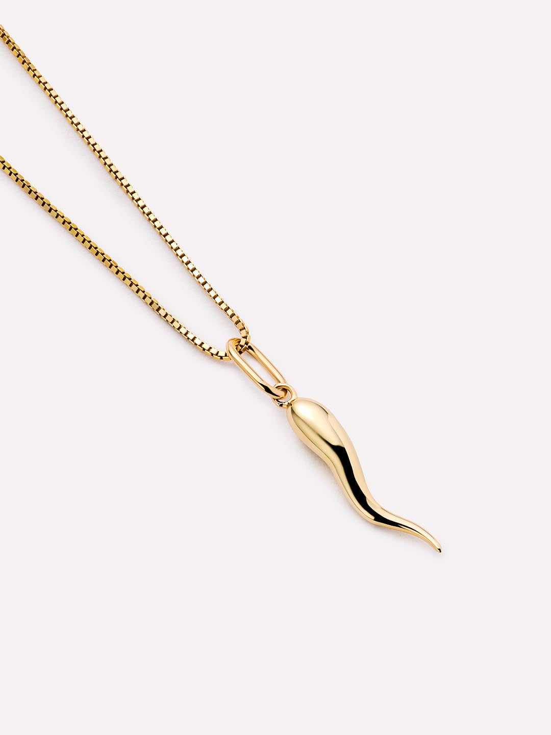 Solid Yellow Gold - Italian Horn Charm