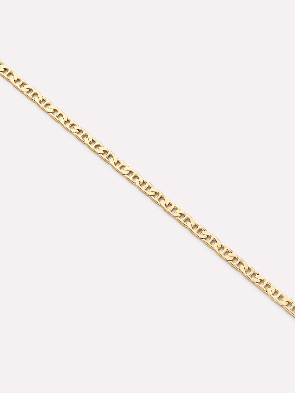 Solid Yellow Gold - Flat Mariner Chain Bracelet