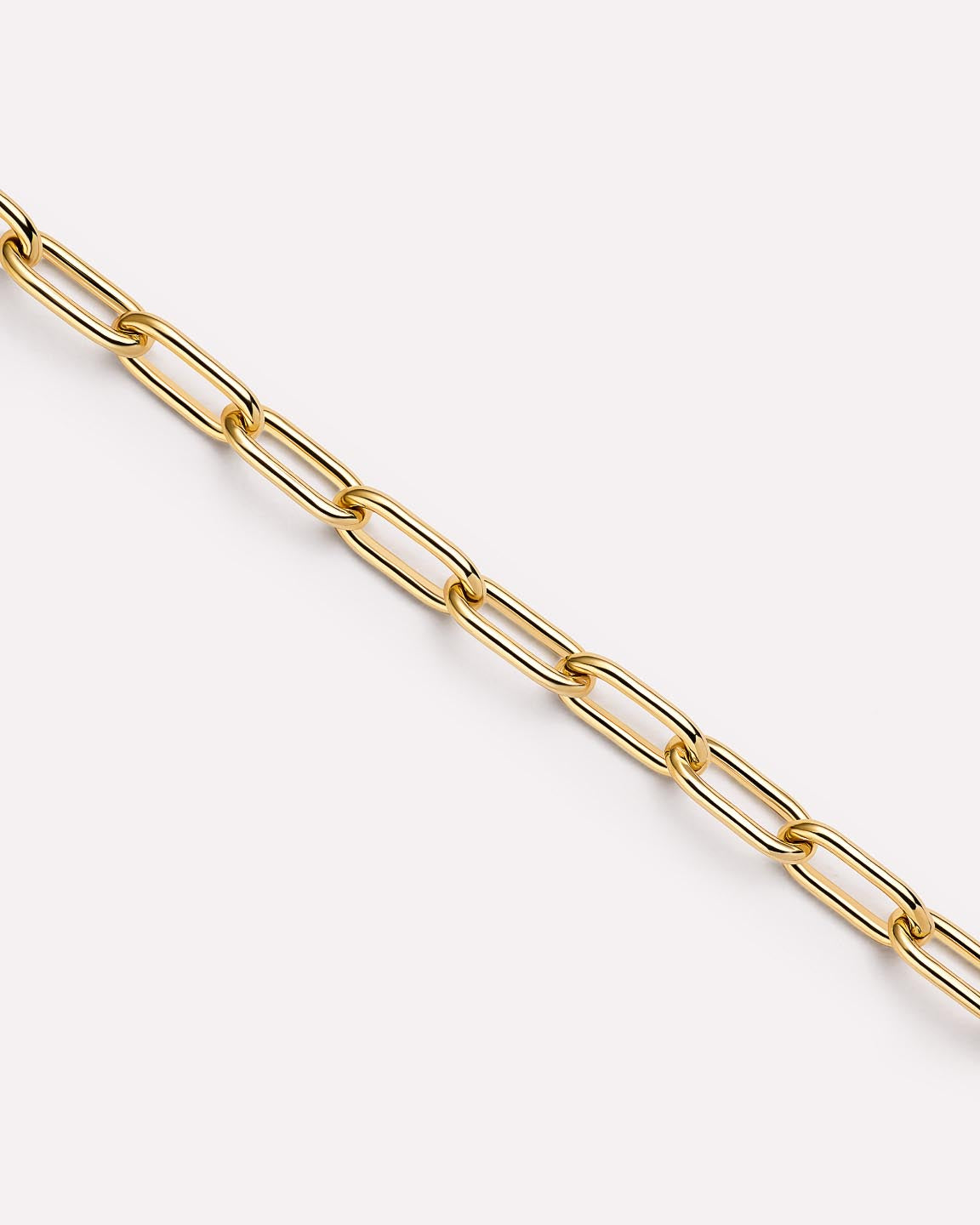 Solid Yellow Gold - Large Paperclip Bracelet