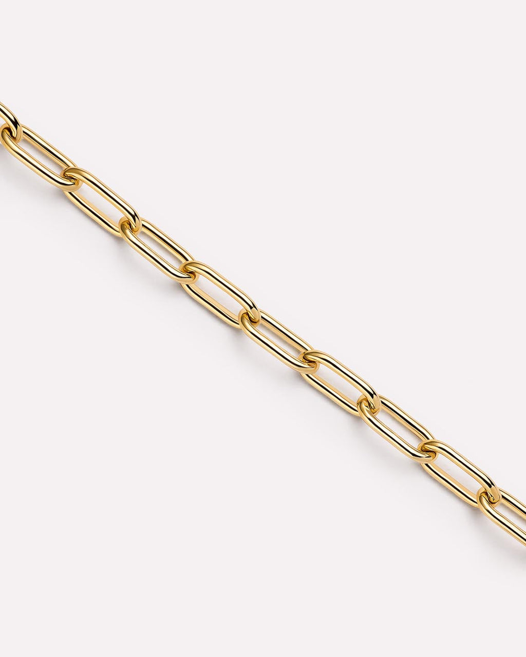 Solid Yellow Gold - Large Paperclip Bracelet