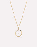 Gold Pendant Necklace - Gold Floating Diamond Large Necklace