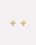 Solid Yellow Gold - Diamond Mini Flower Studs