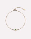 Solid Yellow Gold - Emerald Mini Flower Bracelet
