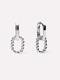 Double Hoop Earrings - Ash Double Silver