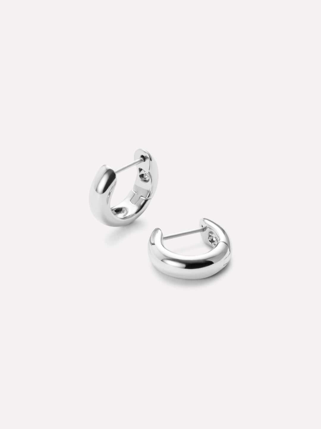 Bold Huggie Hoops - Giulia Silver