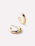 Chunky Gold Hoop Earrings - Gold Bold C-Hoops Small