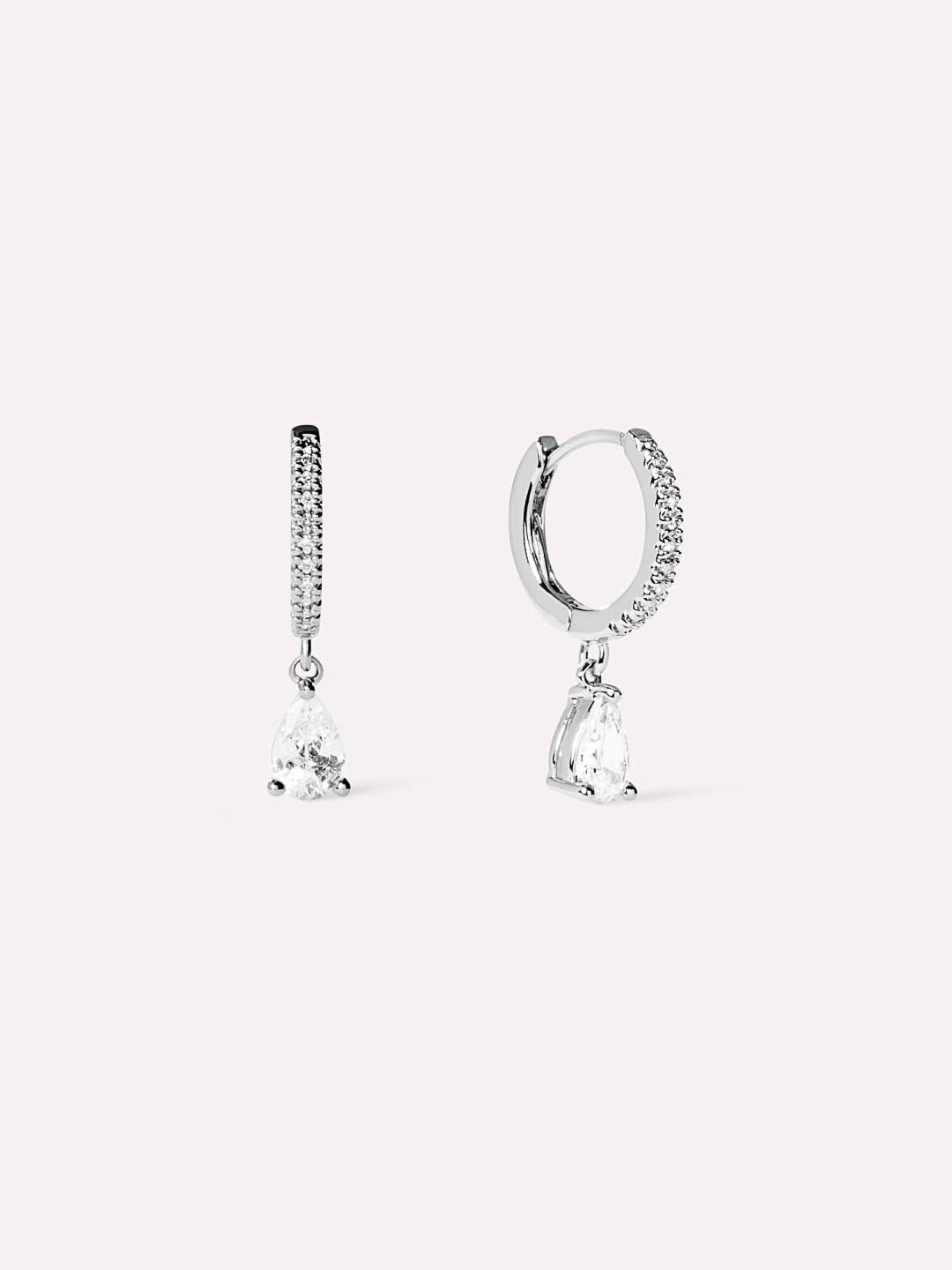 Delicate Huggie Hoops - Elise Silver