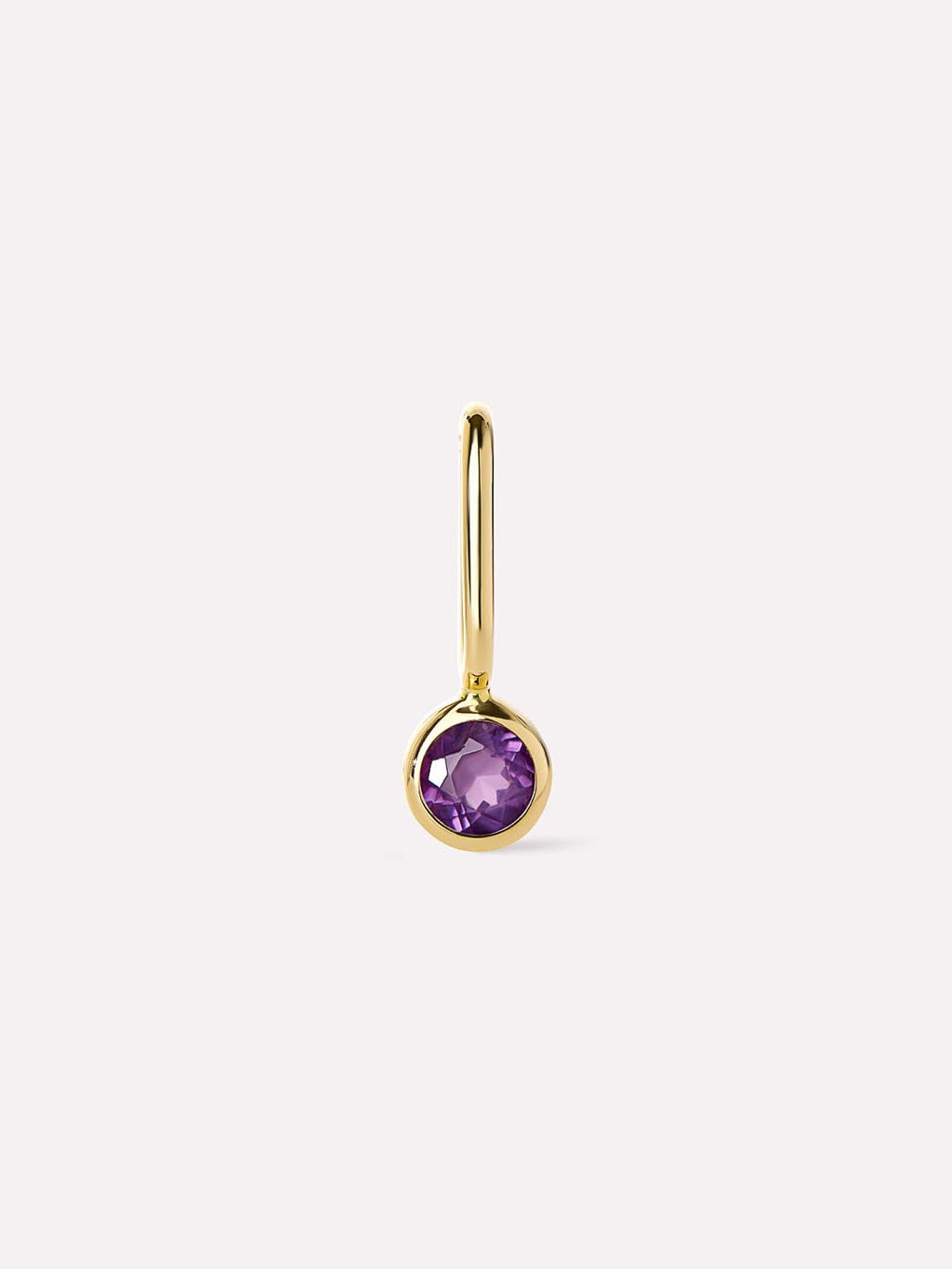 Solid Yellow Gold - Amethyst Mini Birthstone Charm