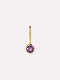 Solid Yellow Gold - Amethyst Mini Birthstone Charm