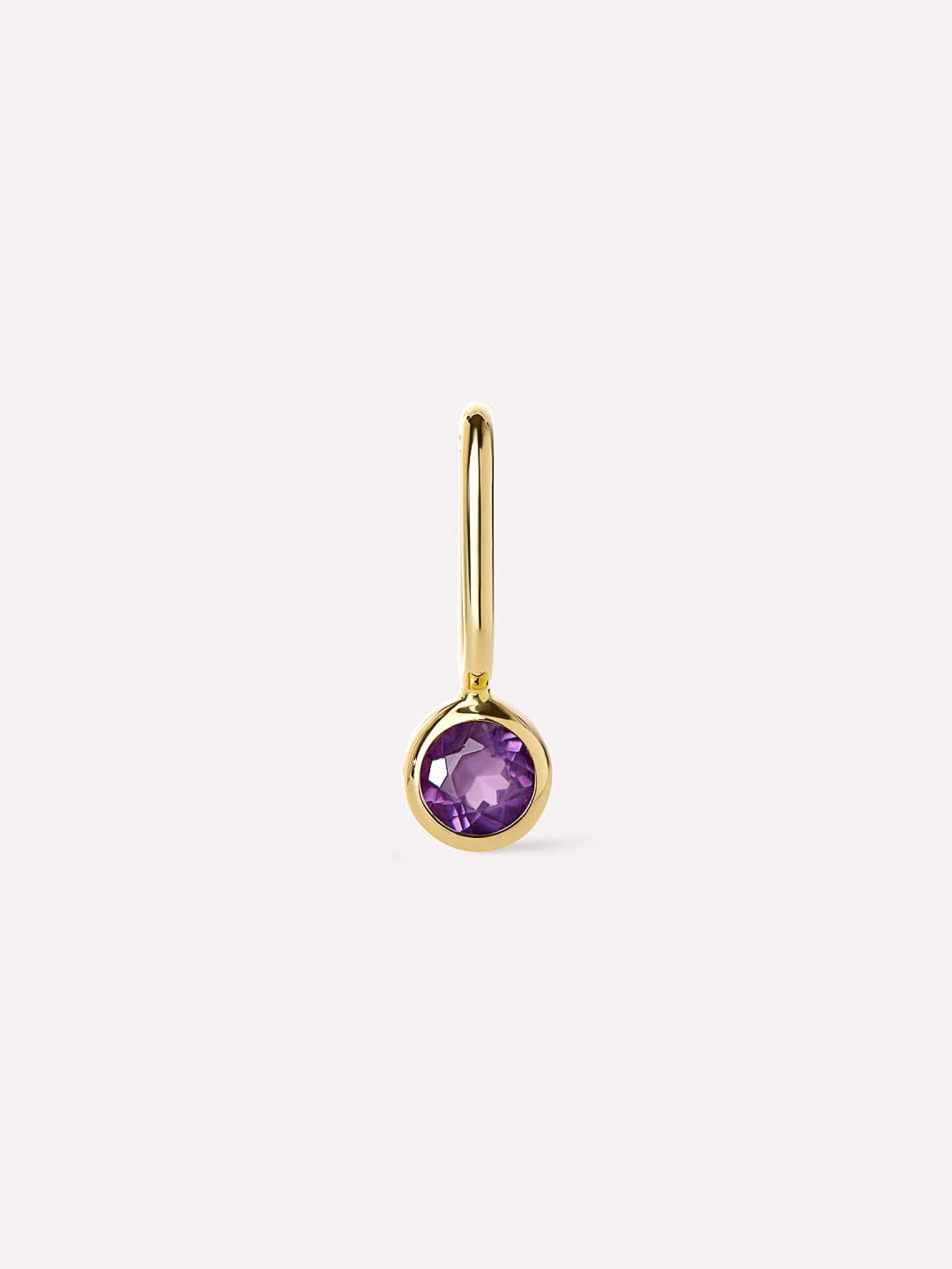 Solid Yellow Gold - Amethyst Mini Birthstone Charm