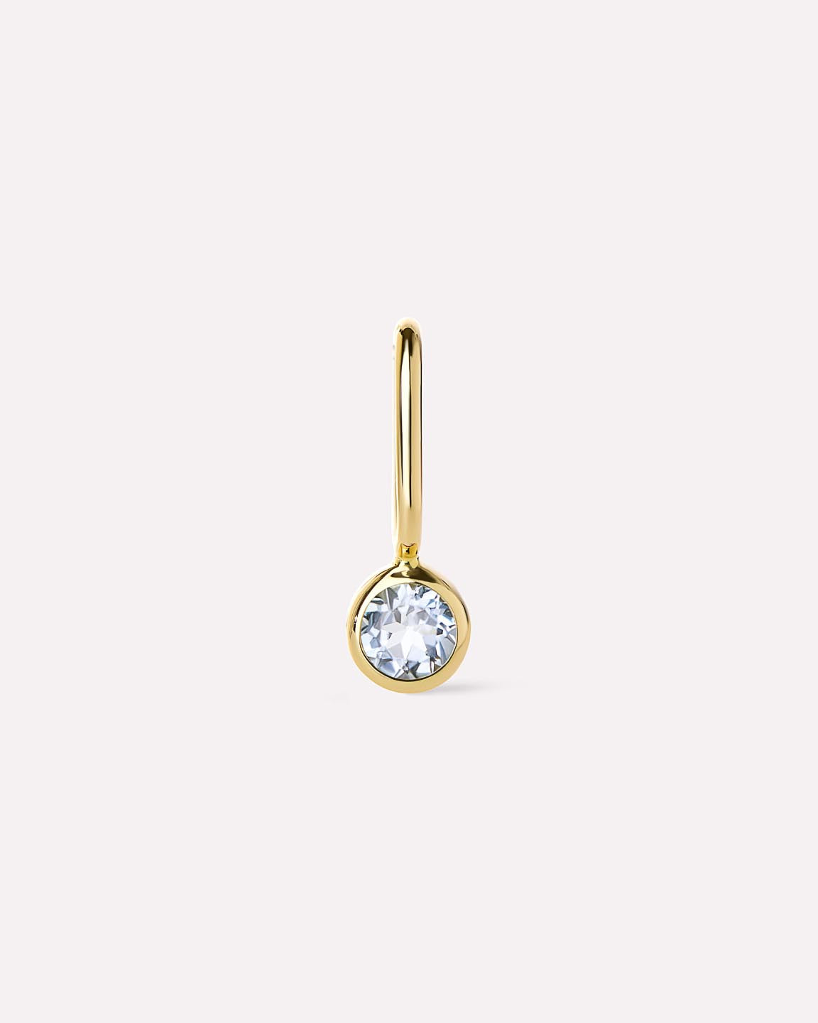 Solid Yellow Gold - Aquamarine Mini Birthstone Charm
