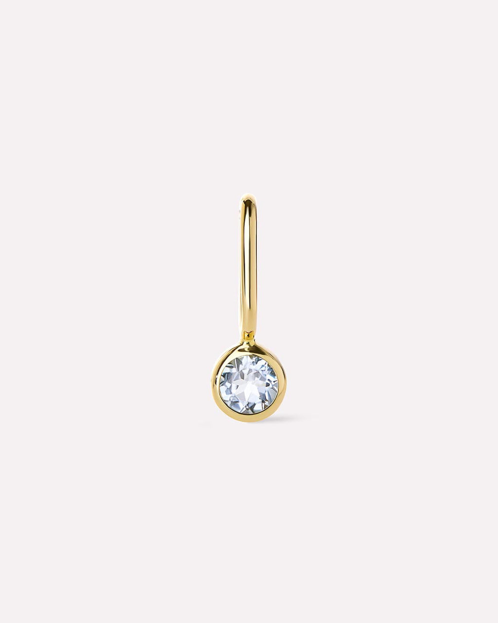 Solid Yellow Gold - Aquamarine Mini Birthstone Charm