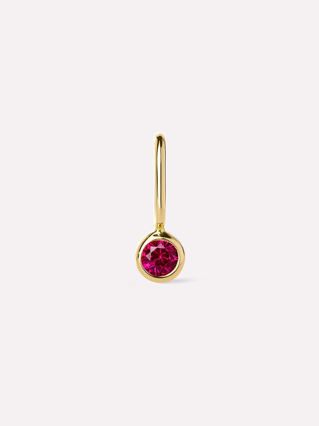 Solid Yellow Gold - Ruby Mini Birthstone Charm