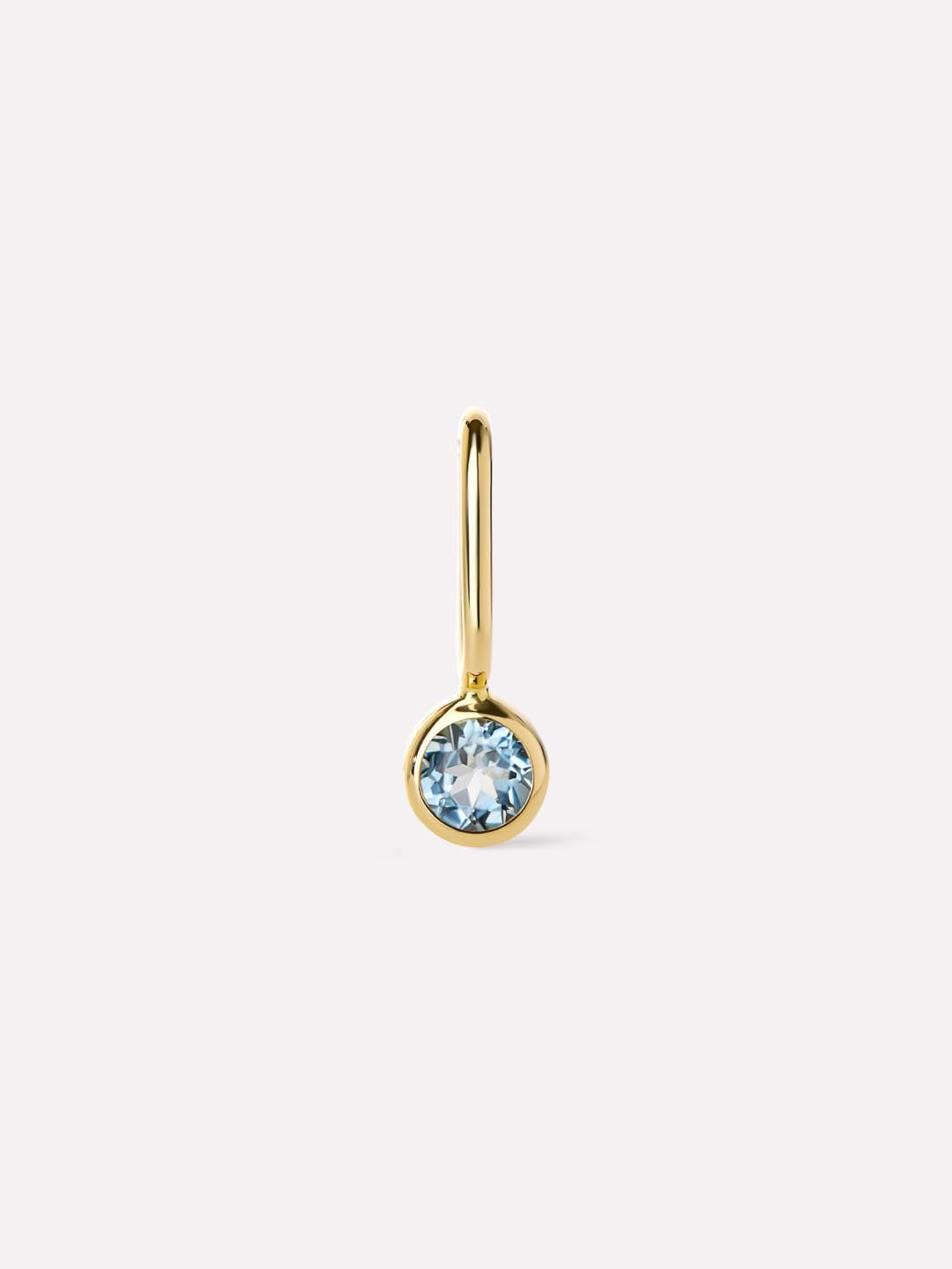 Solid Yellow Gold - London Blue Topaz Mini Birthstone Charm