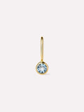 Solid Yellow Gold - London Blue Topaz Mini Birthstone Charm