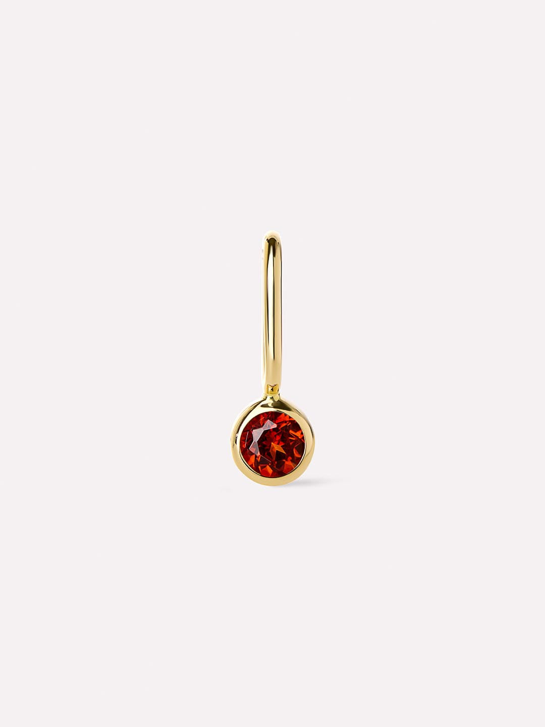 Solid Yellow Gold - Red Garnet Mini Birthstone Charm
