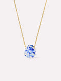 Gold Statement Necklace - Pebble Mini Marble Blue