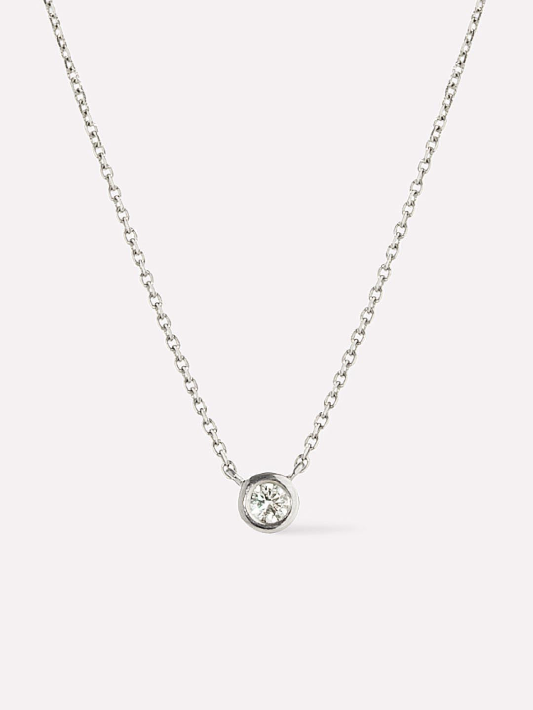 White Gold Necklace - White Gold Diamond Necklace