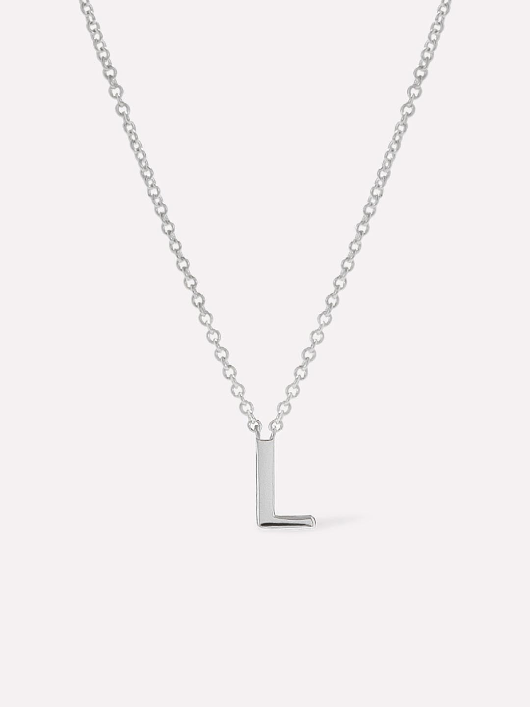 Silver Initial Necklace - Letter Necklace