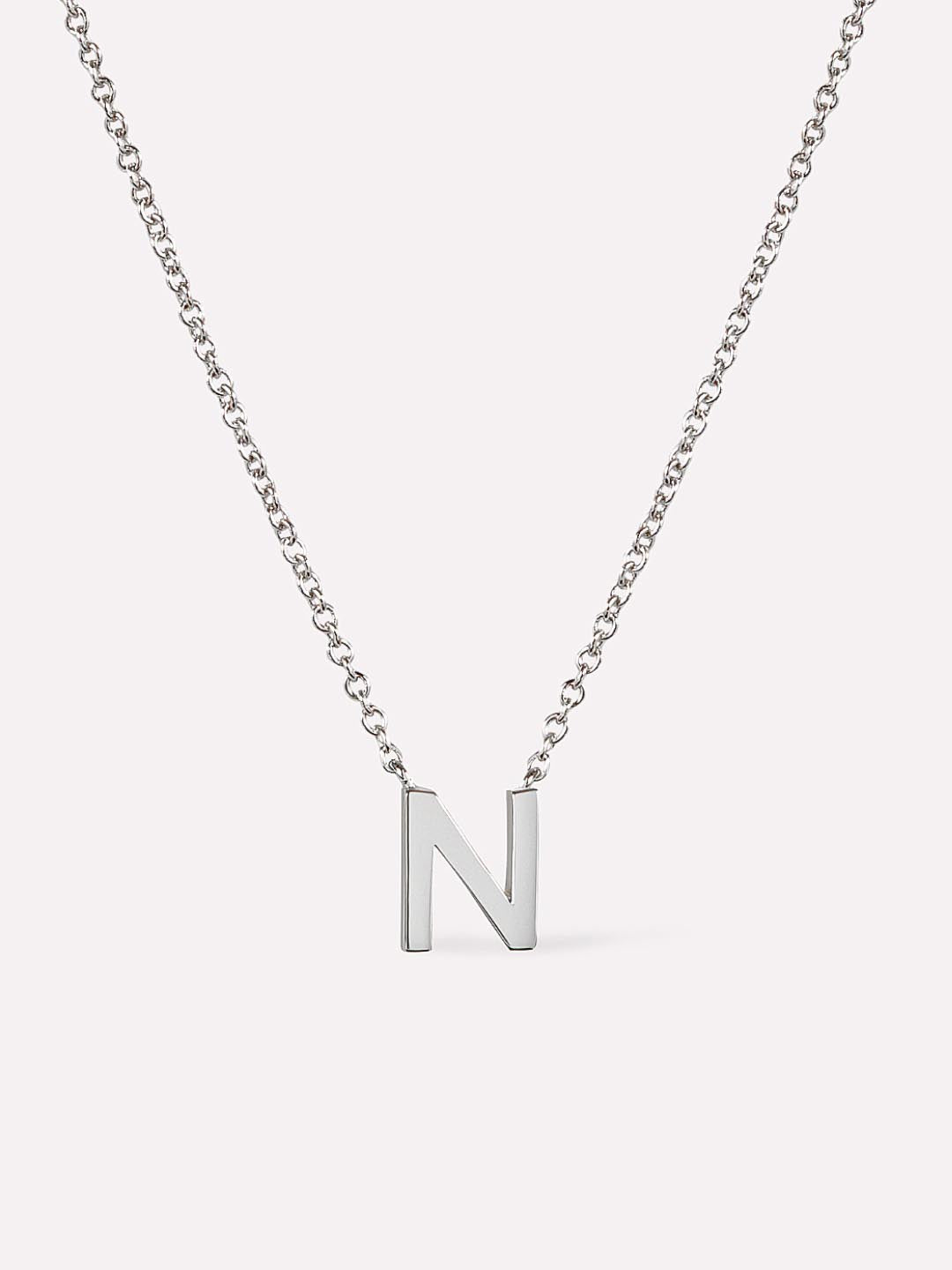 Silver Initial Necklace - Letter Necklace