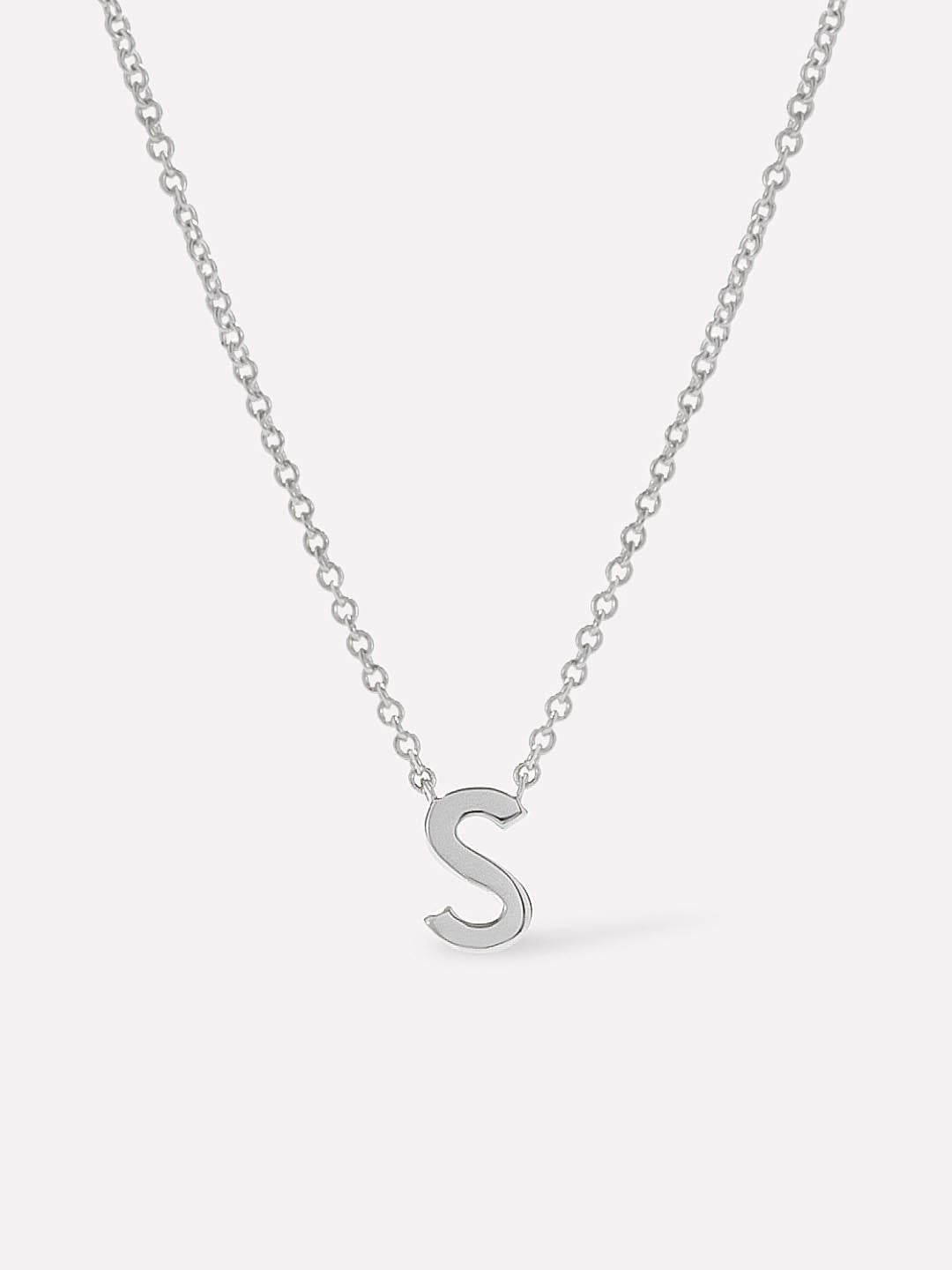 Silver Initial Necklace - Letter Necklace