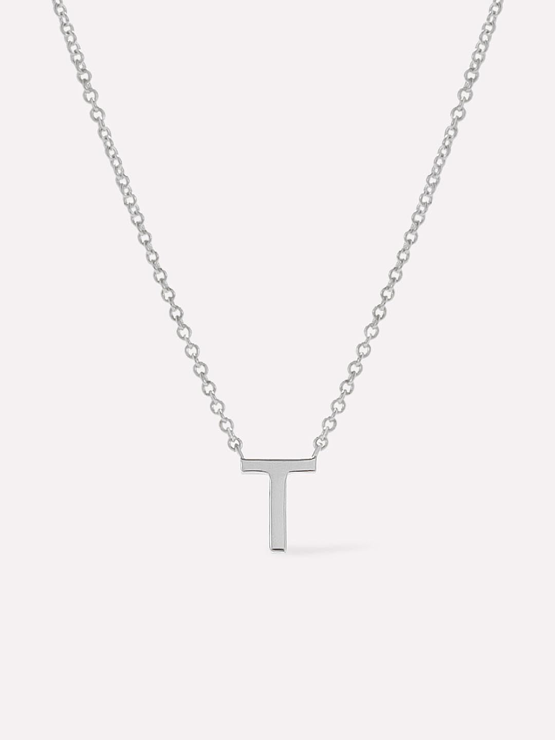 Silver Initial Necklace - Letter Necklace
