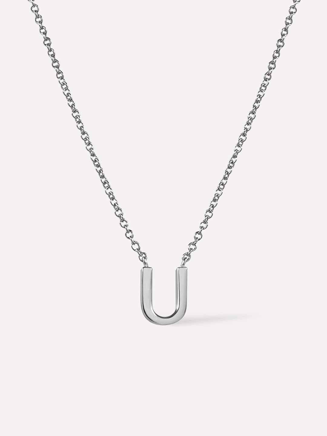 Silver Initial Necklace - Letter Necklace