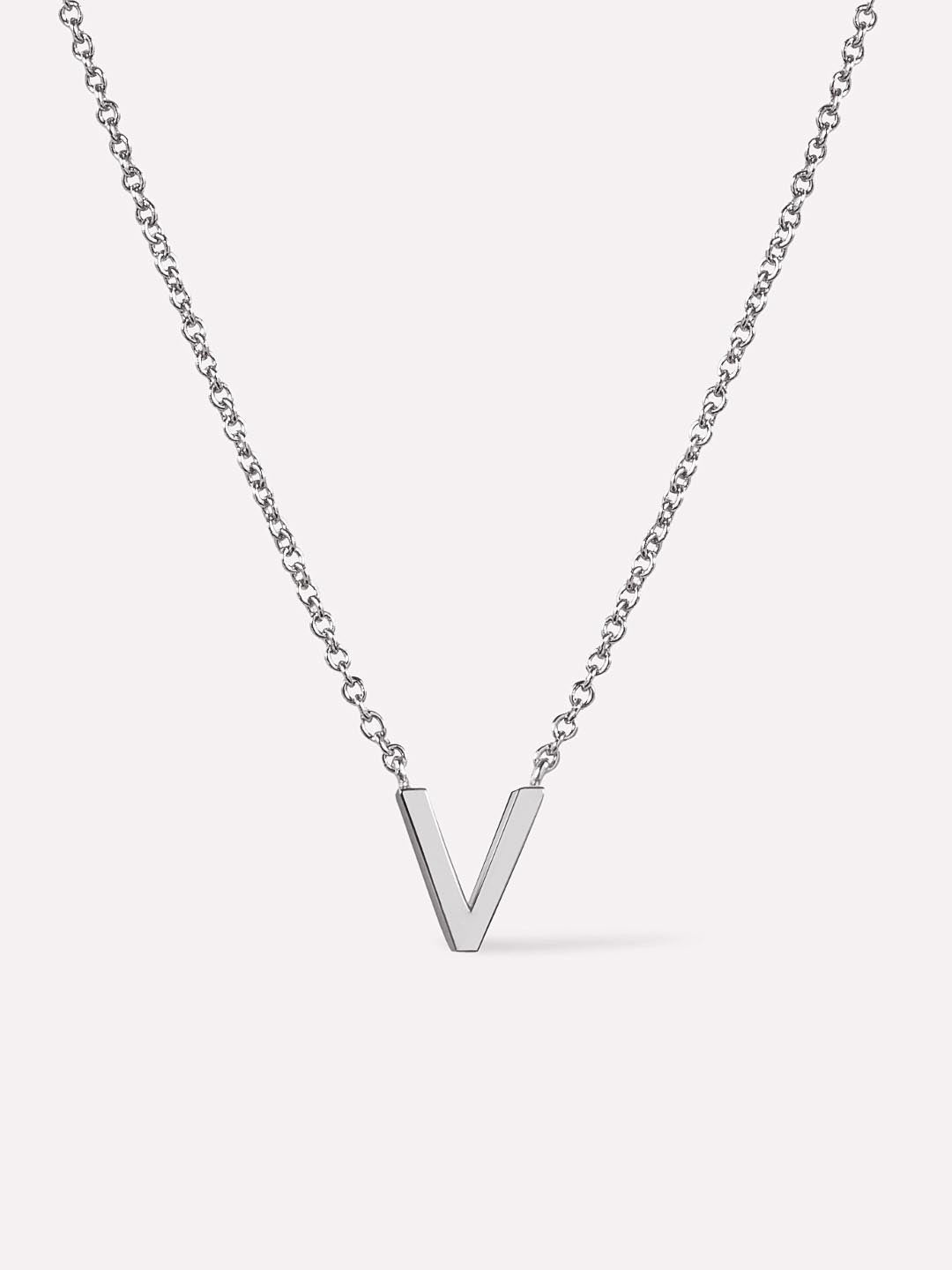 Silver Initial Necklace - Letter Necklace
