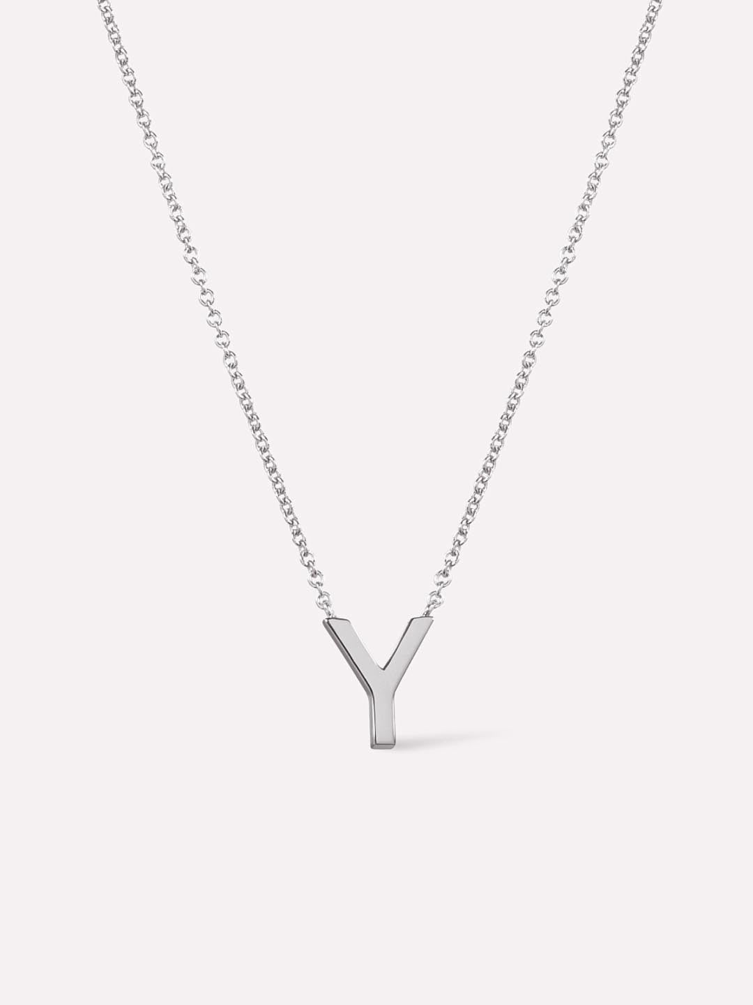 Silver Initial Necklace - Letter Necklace