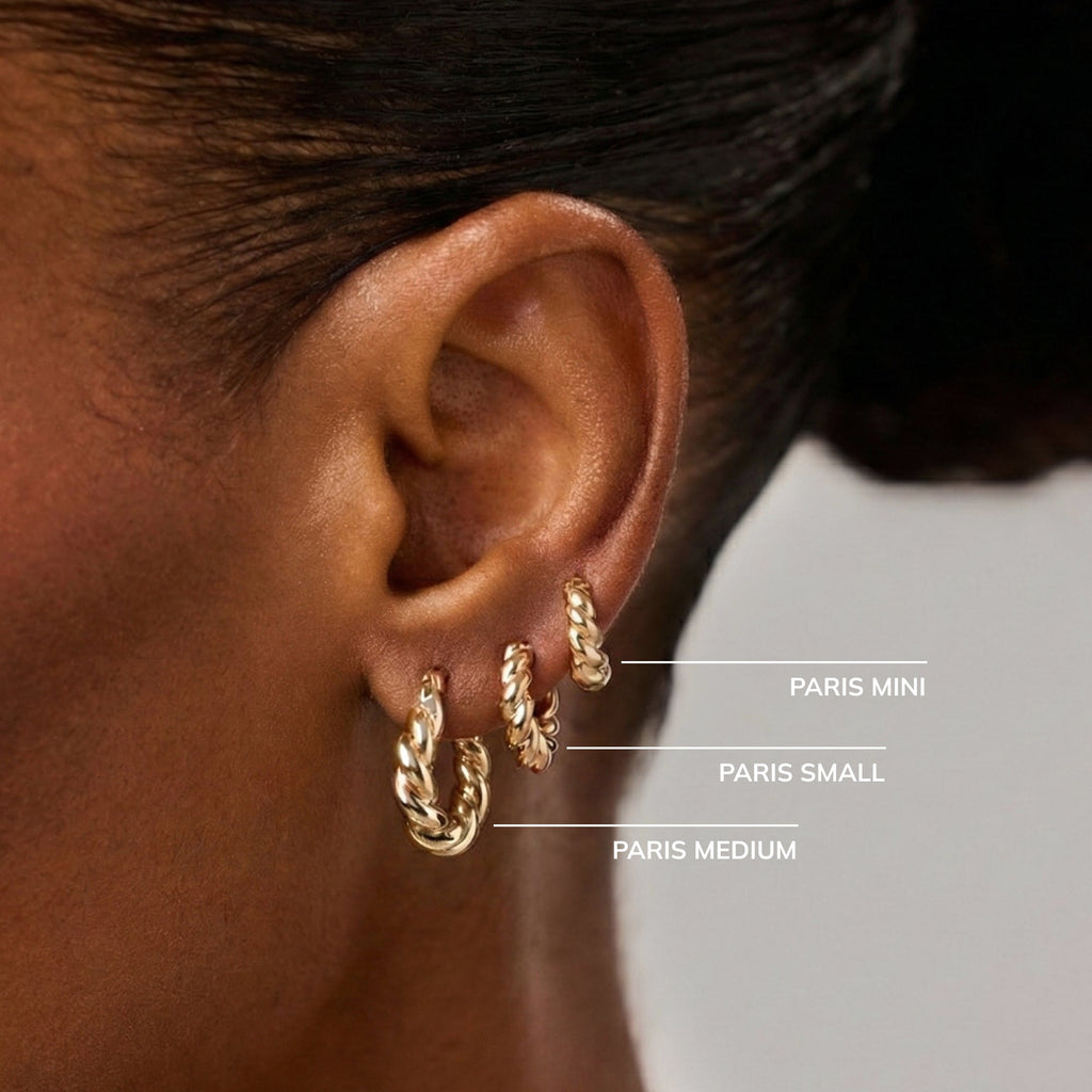 Twisted Hoop Earrings - Paris Mini