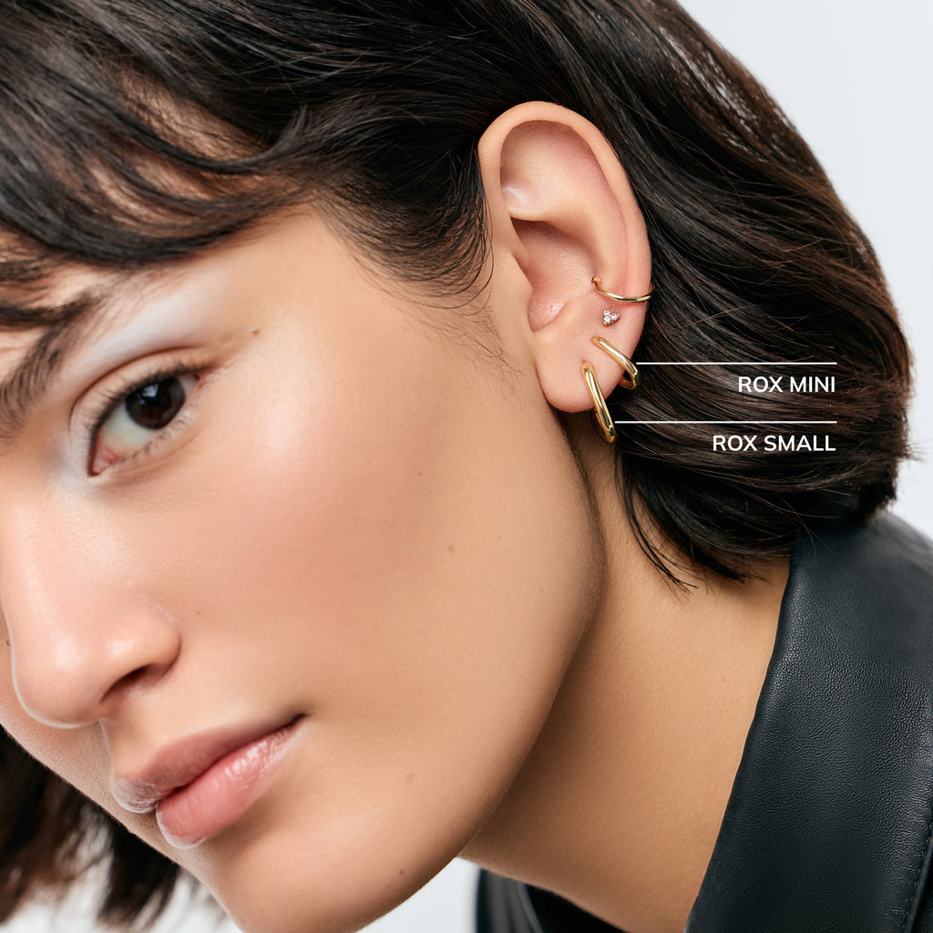 Gold Hoop Earrings - Rox Small