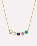 Birthstone Necklace - 5 Stone Birthstone Necklace