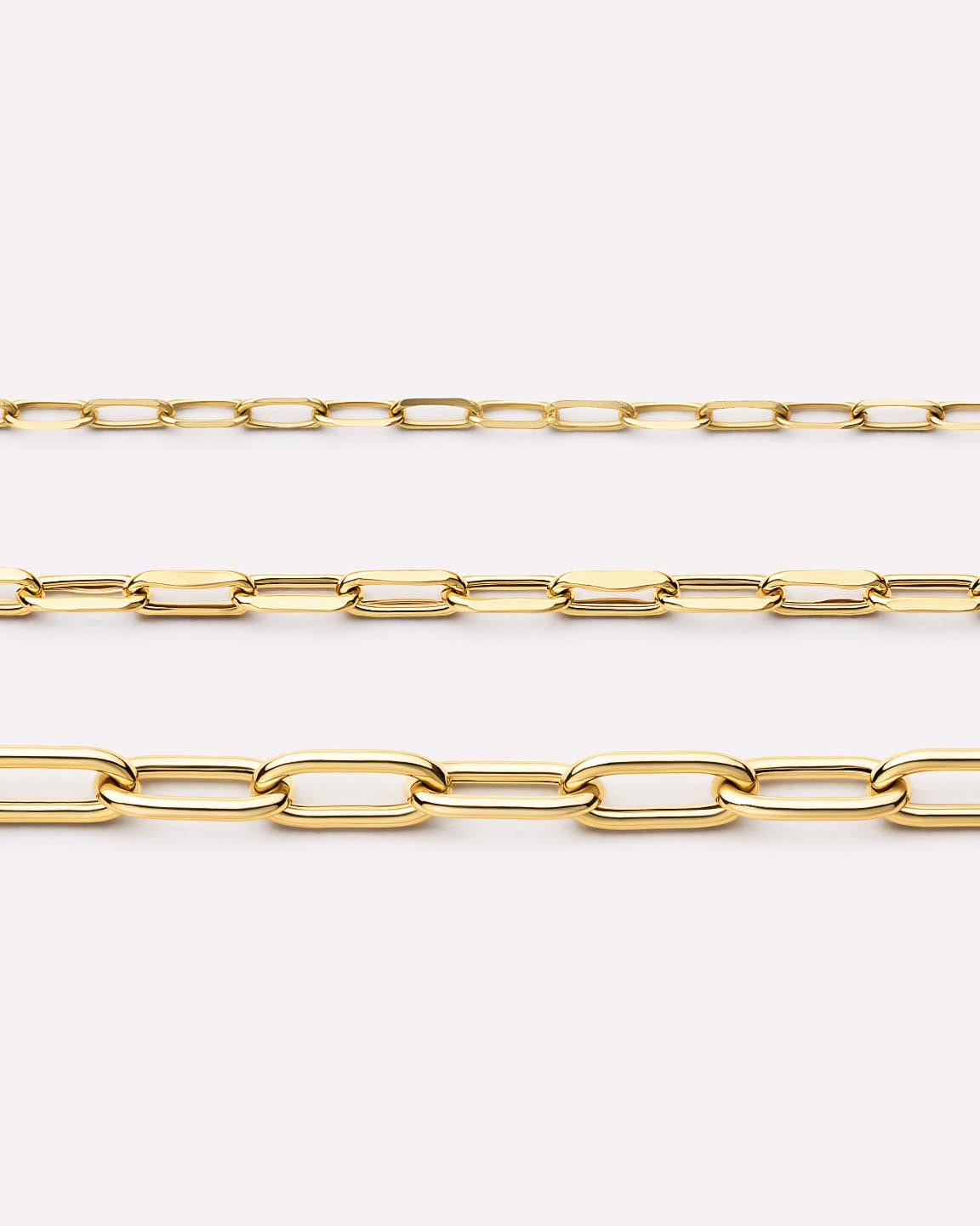 Solid Yellow Gold - Medium Paperclip Necklace