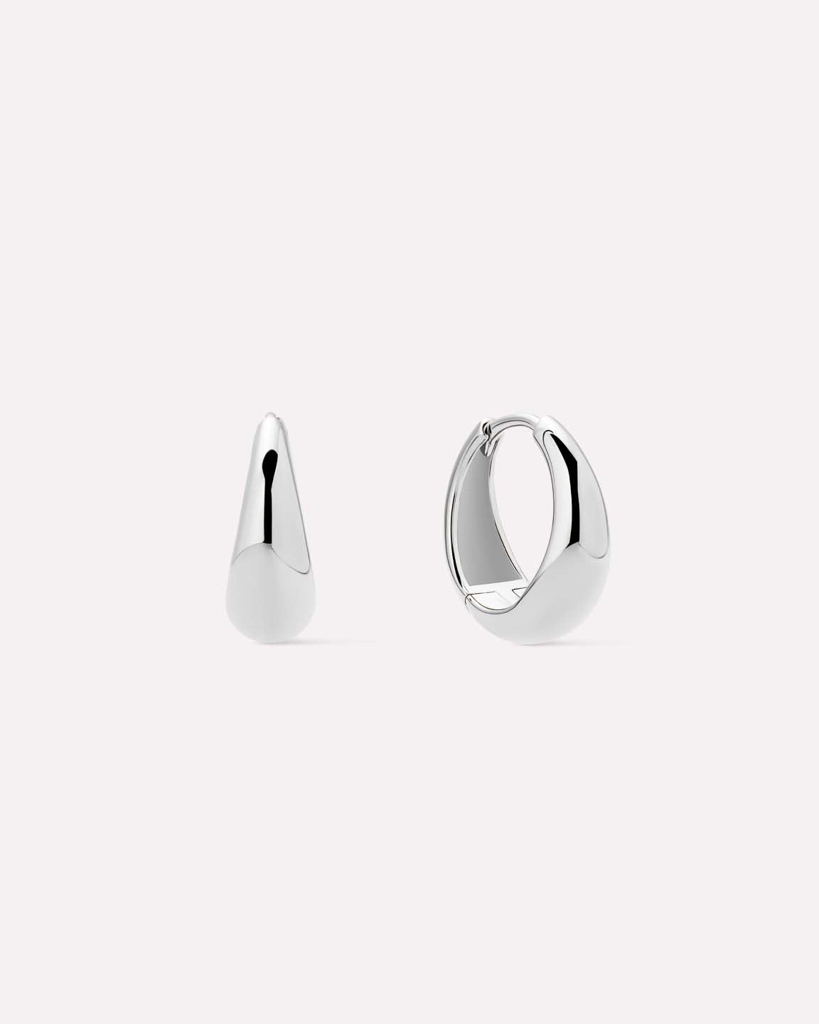 Silver Earrings - Nate Medium Silver