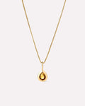 Solid Yellow Gold - Citrine Teardrop Necklace