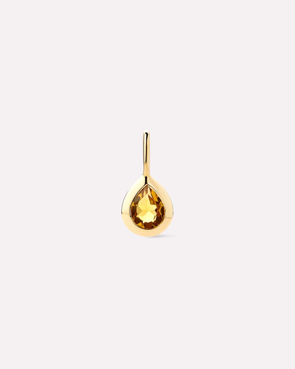 Solid Yellow Gold Birthstone - Citrine Teardrop Charm