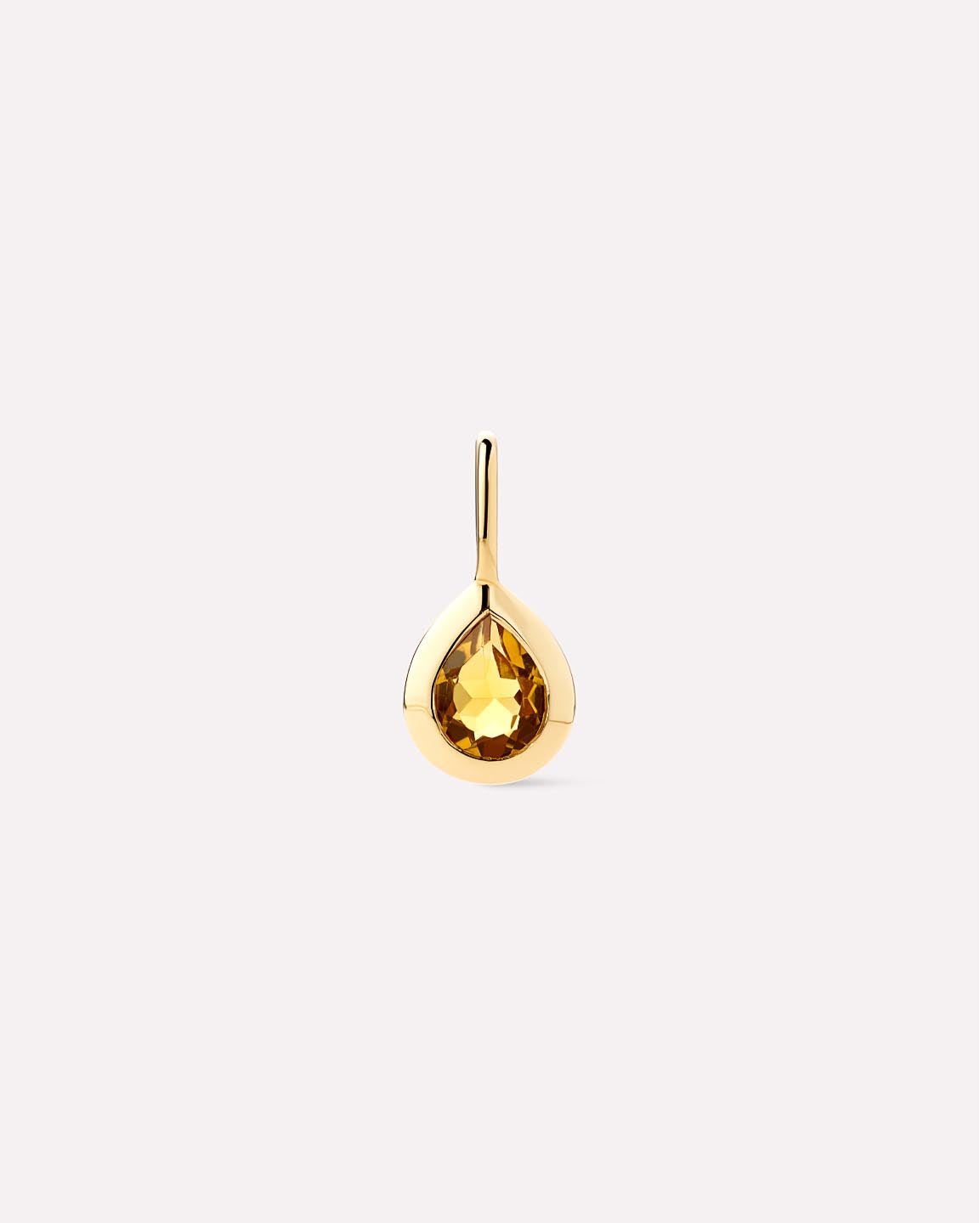 Solid Yellow Gold Birthstone - Citrine Teardrop Charm