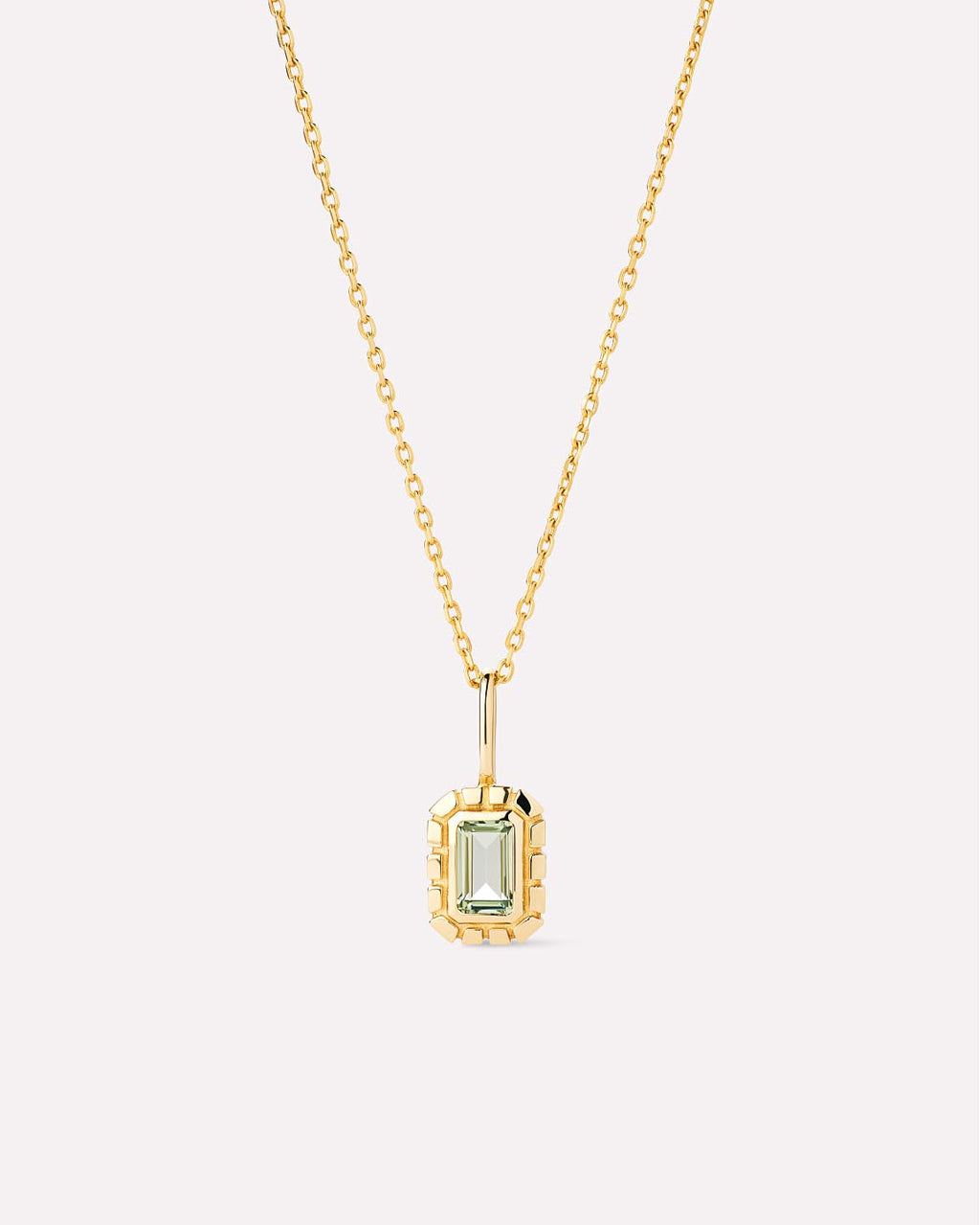 Solid Yellow Gold - Green Sapphire Heirloom Necklace