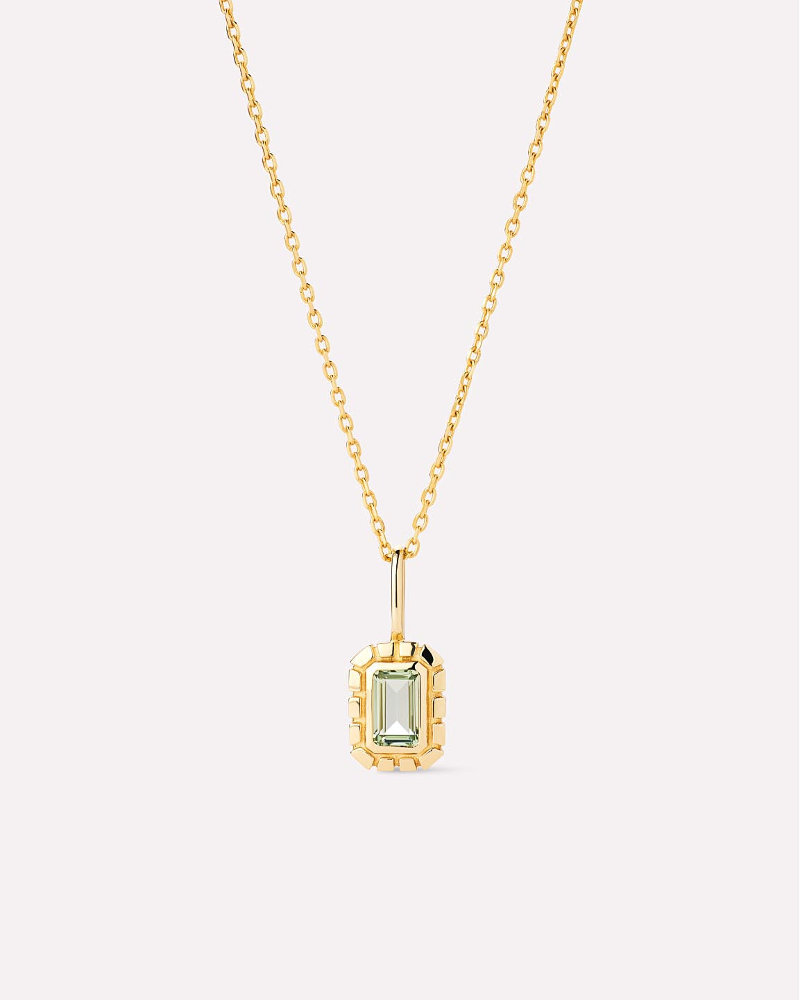Solid Yellow Gold - Green Sapphire Heirloom Necklace