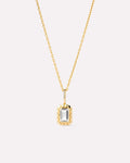 Solid Yellow Gold - White Sapphire Heirloom Necklace