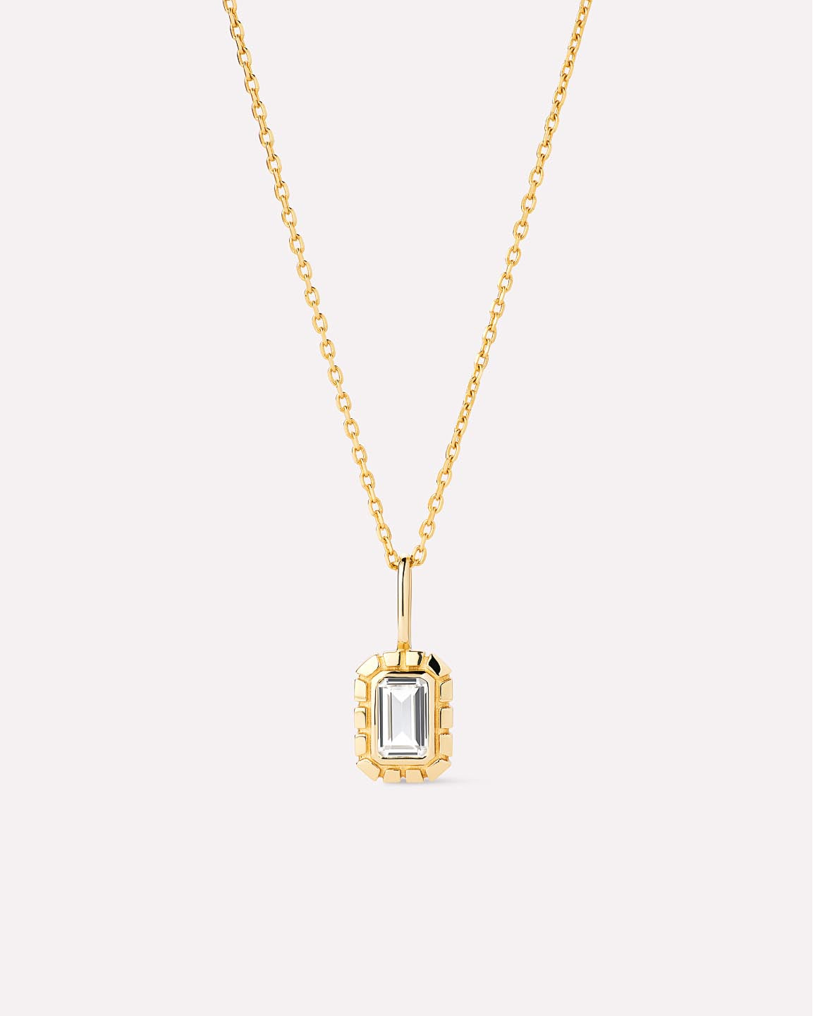 Solid Yellow Gold - White Sapphire Heirloom Necklace