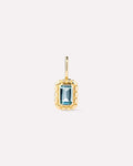 Solid Yellow Gold - Blue Topaz Heirloom Charm
