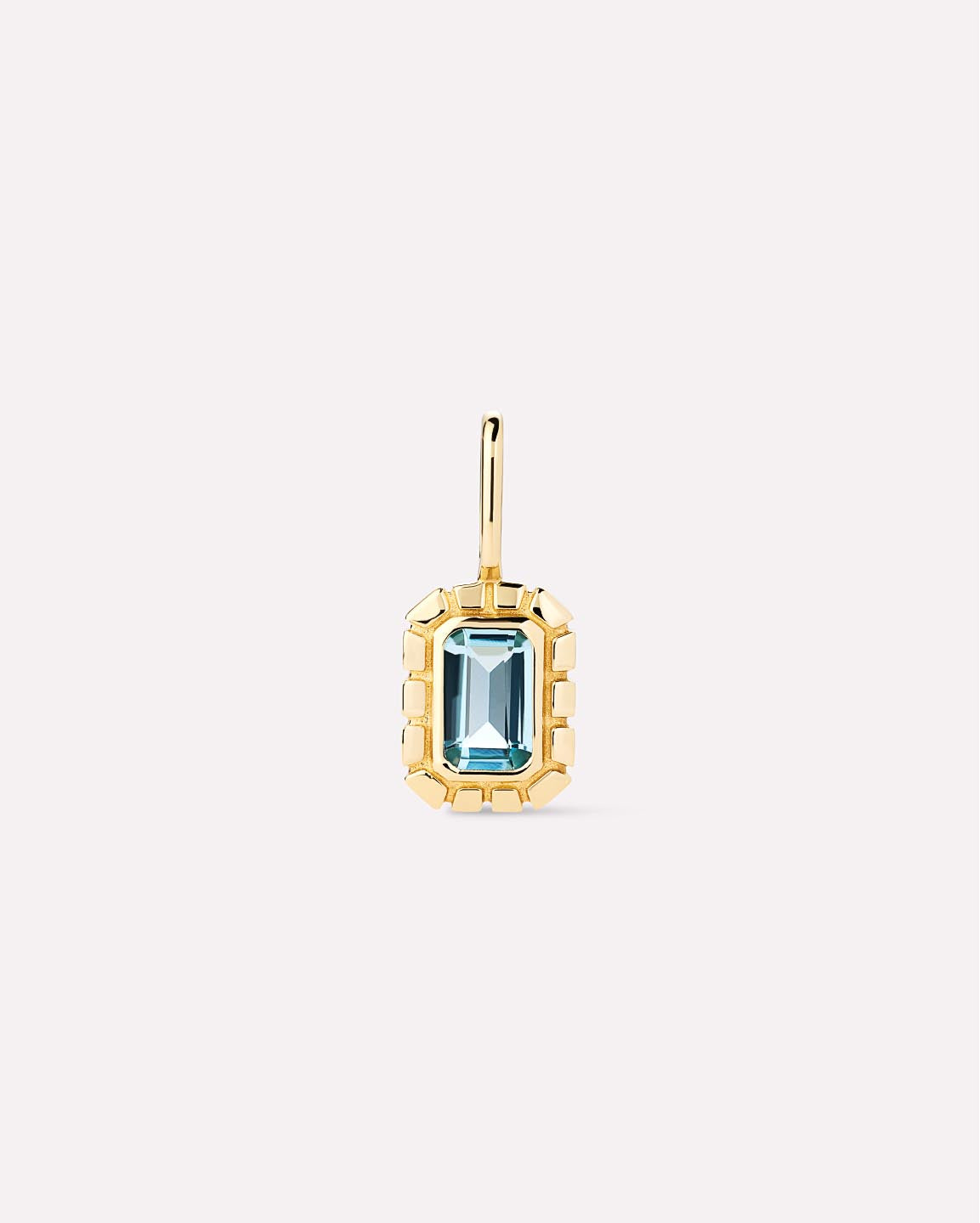 Solid Yellow Gold - Blue Topaz Heirloom Charm