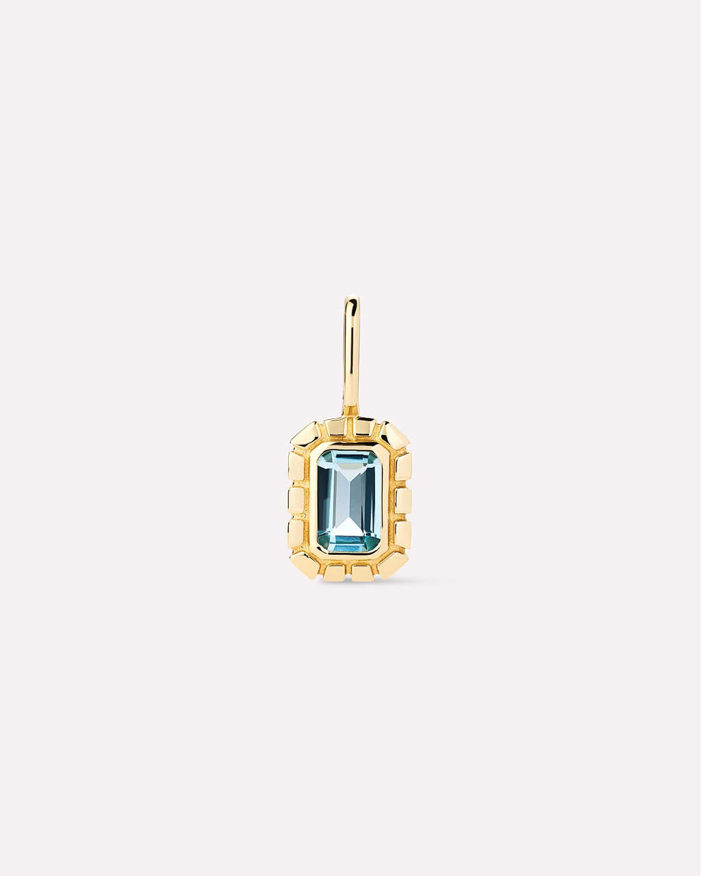 Solid Yellow Gold - Blue Topaz Heirloom Charm