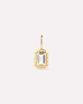Solid Yellow Gold - White Sapphire Heirloom Charm