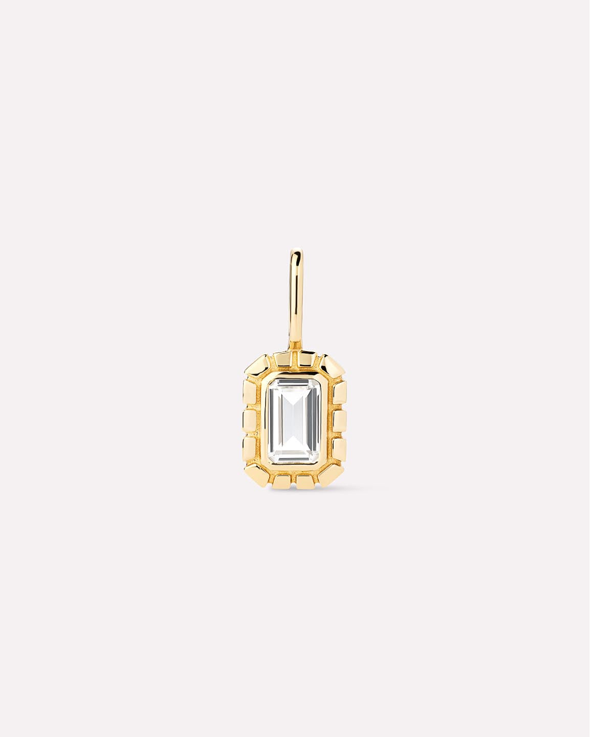 Solid Yellow Gold - White Sapphire Heirloom Charm